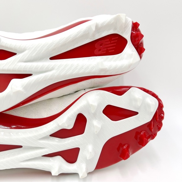 New Balance Mens Red White Burn X2 Low Cut Lacrosse Cleats Shoes Size 6.5 - Picture 11 of 12
